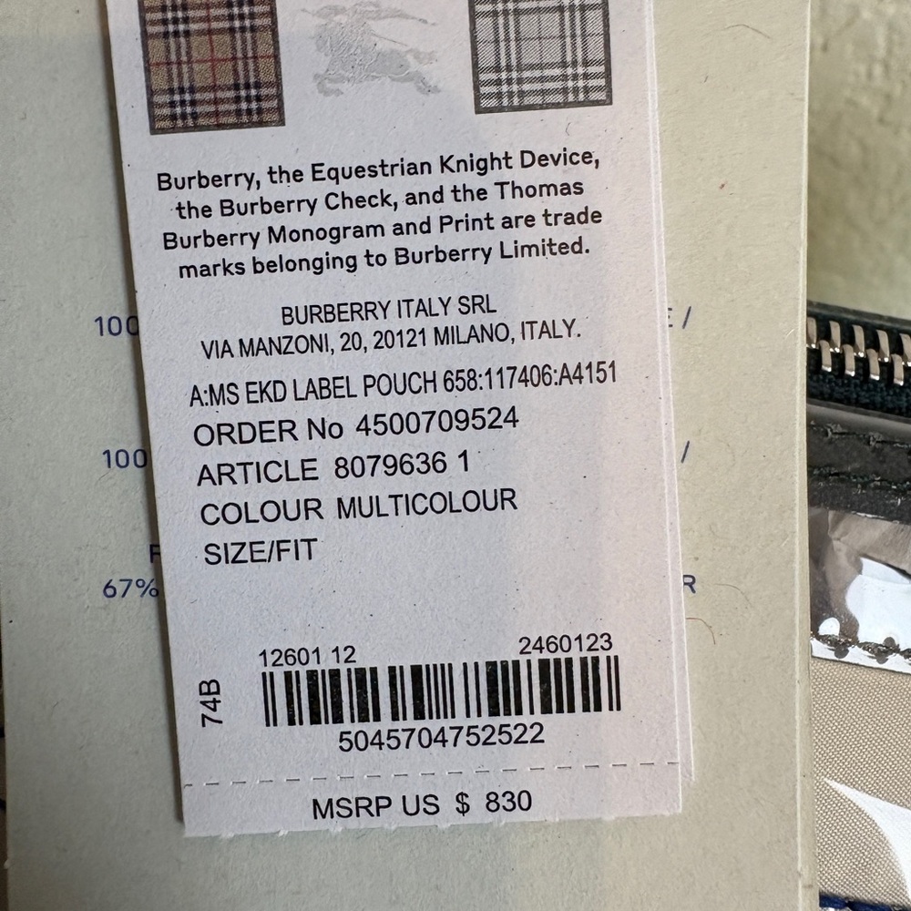 Burberry Transparent EKD Label Pouch - Picture 3 of 5